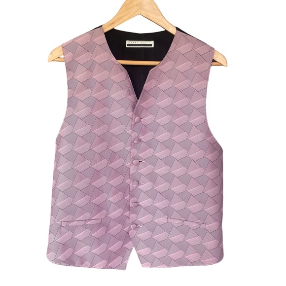 Perry Ellis Suit Separates Pink and Black Vest Medium - Picture 1 of 10